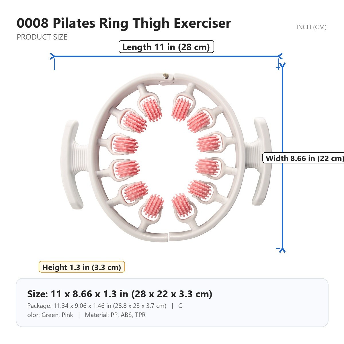 HX-0008 Pilates Ring Thigh Exerciser size chart