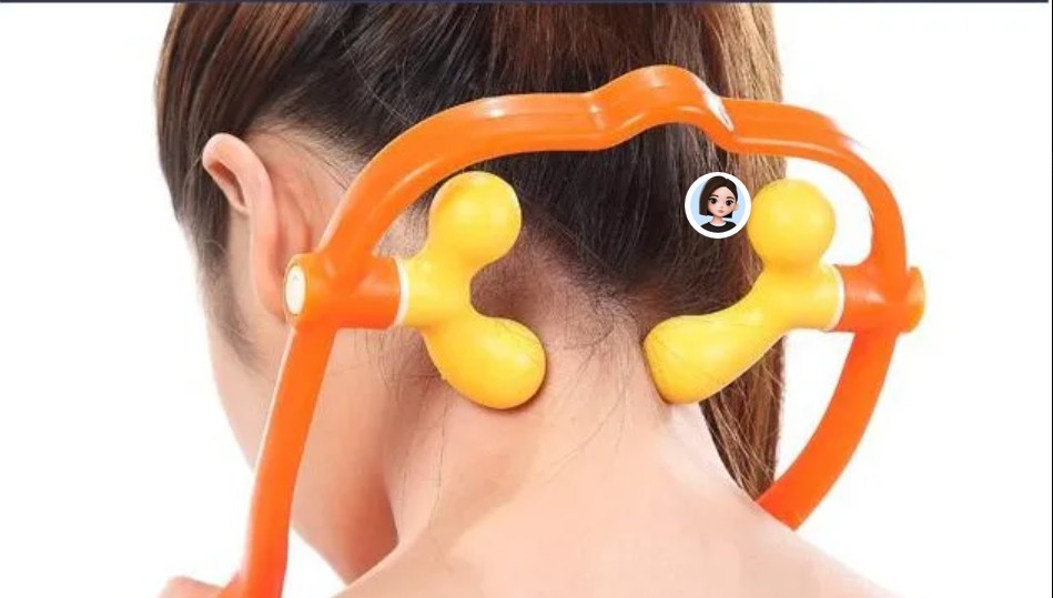 HX-5099 neck massager in use, close-up view