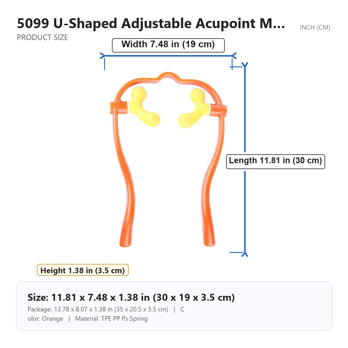 HX-5099 size chart in inches and centimeters