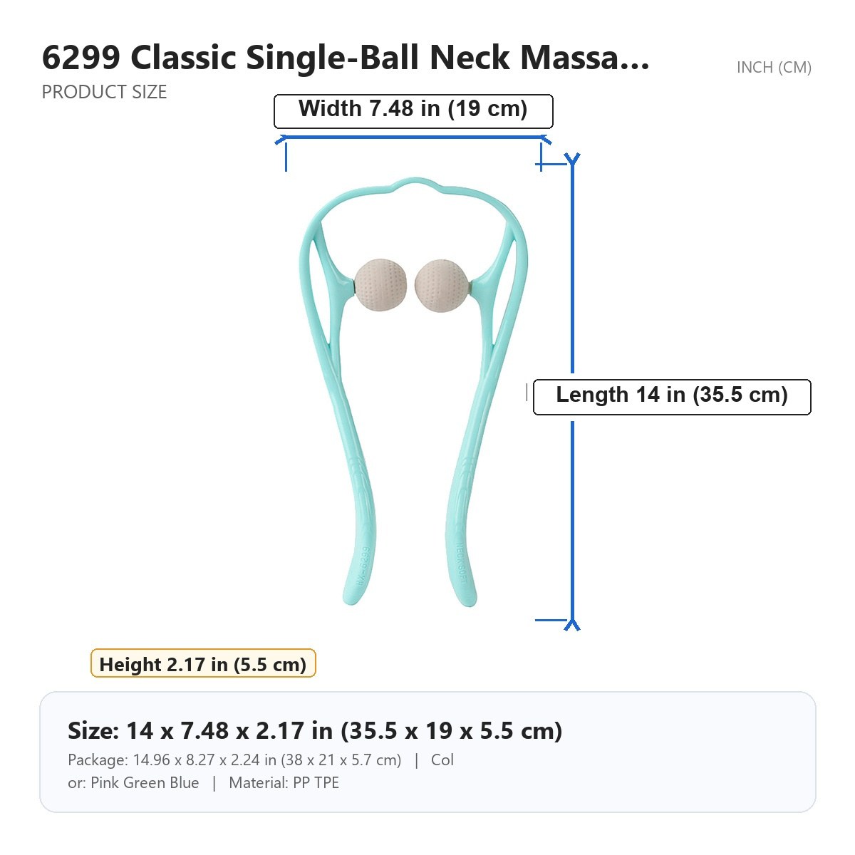 HX-6299 Classic Single-Ball Neck Massager image 4