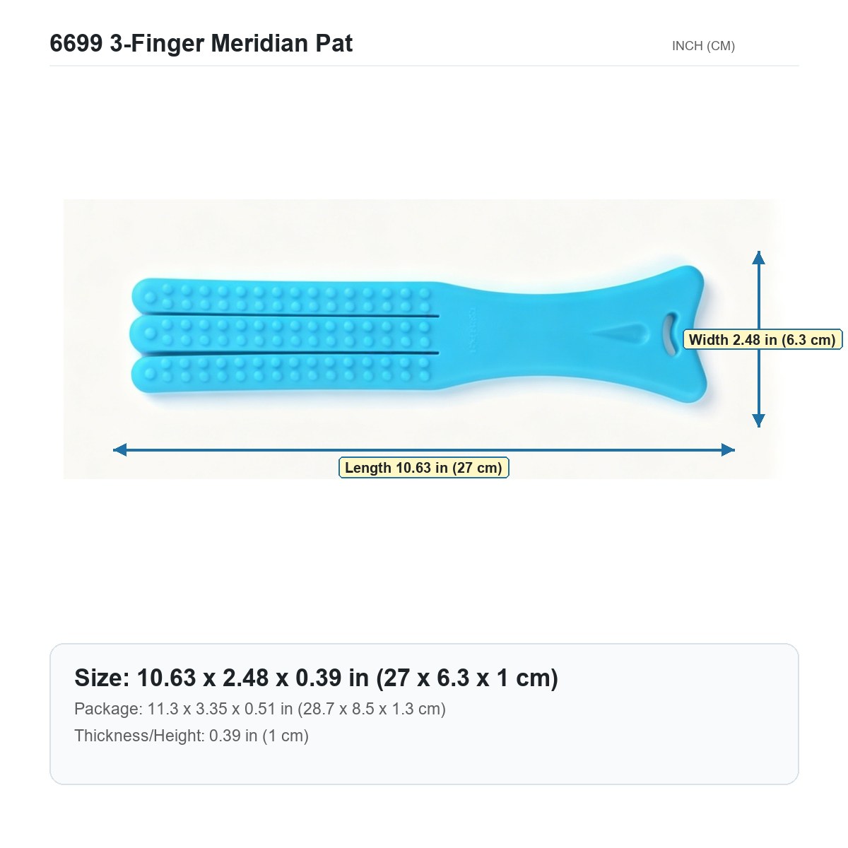 HX-6699 3-Finger Meridian Pat size chart