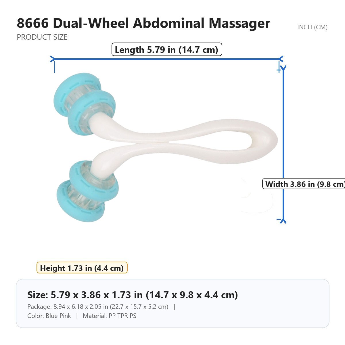 HX-8666 Dual-Wheel Abdominal Massager image 4